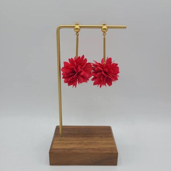 J Crew Red Fabric Puff Earrings - Picture 8 of 8